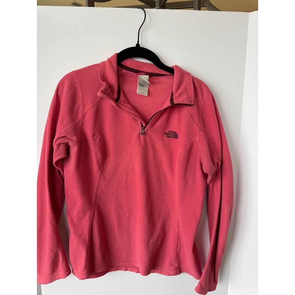 The North Face Women's Medium‎ Pink Quarter Zip Fleece Pullover Jacket M